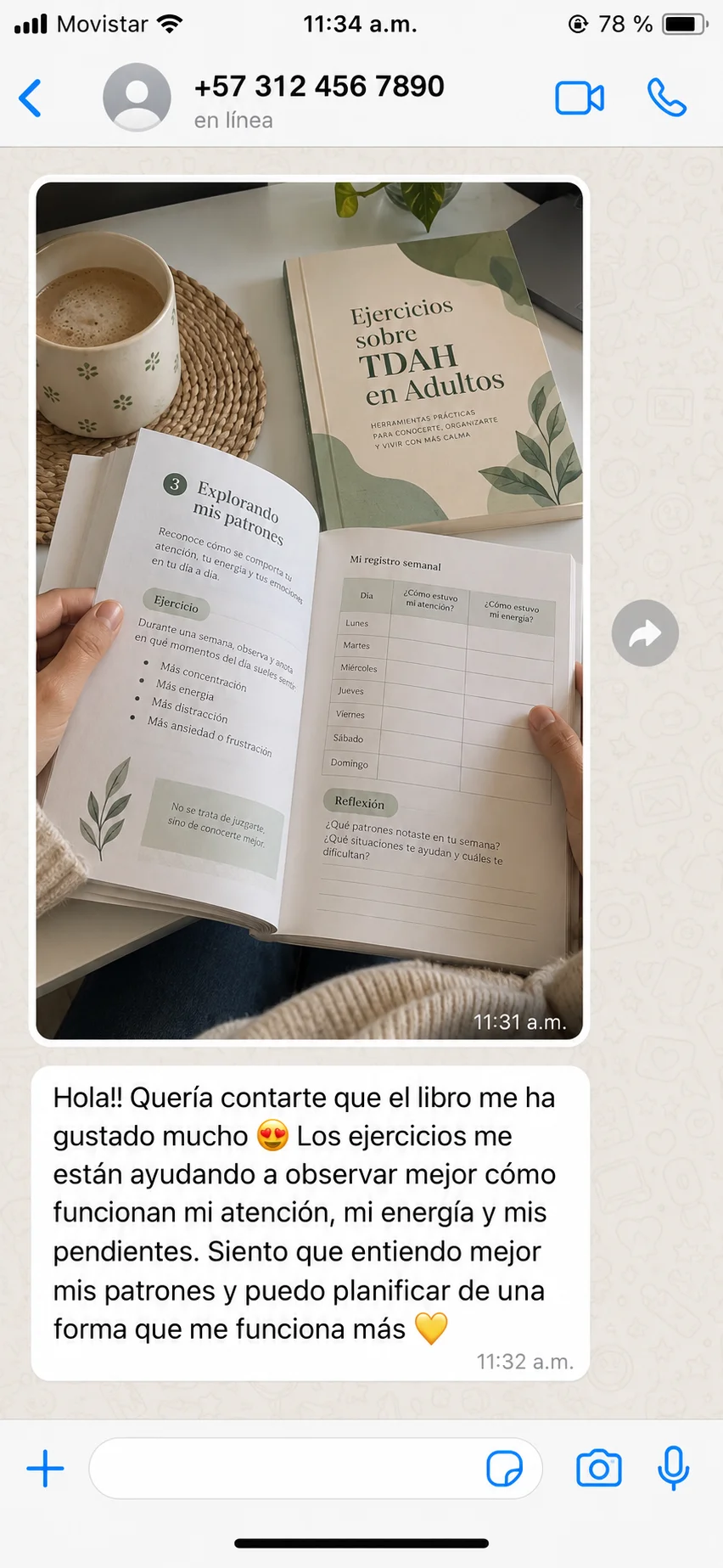 Testimonio de cliente sobre el Kit Planificador sin Caos TDAH, captura 4